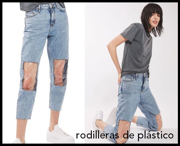 jeans con rodilleras de plástico